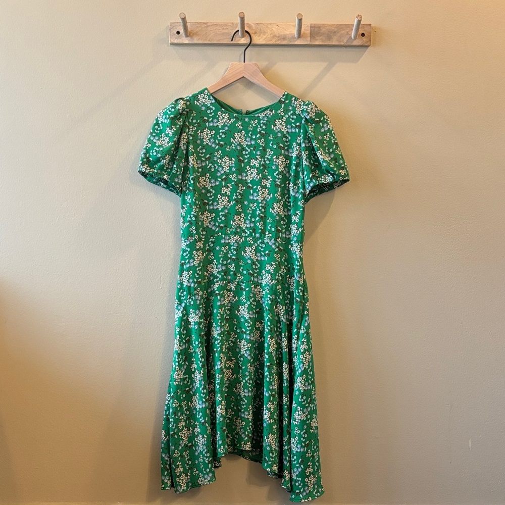 Loft Floral Green Dress 0p